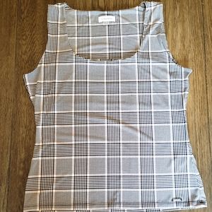 Calvin Klein Womens Tank Top Plaid Checkered Size L
